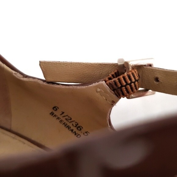 Brian Atwood Bambola Brown Peep Toe Patent Leather Platform Heels size 6.5 - Picture 8 of 13